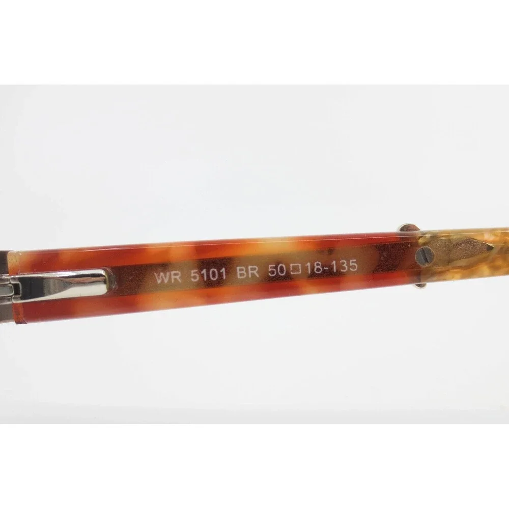 WR 5101 BR Bronze Semi Rimless Rectangle Eyeglasses Frames 50-18-135 Tortoise